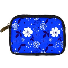 Blooming-seamless-pattern-blue-colors Digital Camera Leather Case by uniart180623