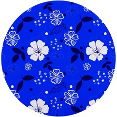 Blooming-seamless-pattern-blue-colors Uv Print Round Tile Coaster