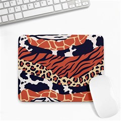 Mixed-animal-skin-print-safari-textures-mix-leopard-zebra-tiger-skins-patterns-luxury-animals-textur Small Mousepad by uniart180623