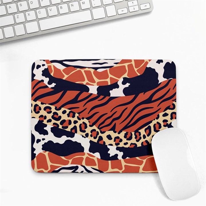 Mixed-animal-skin-print-safari-textures-mix-leopard-zebra-tiger-skins-patterns-luxury-animals-textur Small Mousepad