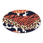 Mixed-animal-skin-print-safari-textures-mix-leopard-zebra-tiger-skins-patterns-luxury-animals-textur Oval Magnet Front