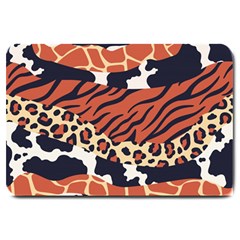 Mixed-animal-skin-print-safari-textures-mix-leopard-zebra-tiger-skins-patterns-luxury-animals-textur Large Doormat by uniart180623