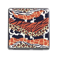 Mixed-animal-skin-print-safari-textures-mix-leopard-zebra-tiger-skins-patterns-luxury-animals-textur Memory Card Reader (square 5 Slot) by uniart180623