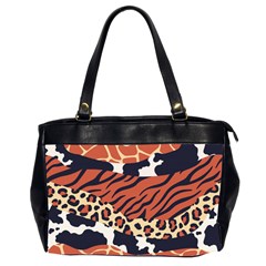 Mixed-animal-skin-print-safari-textures-mix-leopard-zebra-tiger-skins-patterns-luxury-animals-textur Oversize Office Handbag (2 Sides) by uniart180623