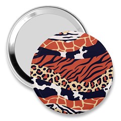 Mixed-animal-skin-print-safari-textures-mix-leopard-zebra-tiger-skins-patterns-luxury-animals-textur 3  Handbag Mirrors by uniart180623