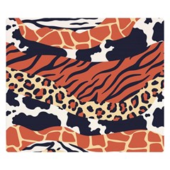 Mixed-animal-skin-print-safari-textures-mix-leopard-zebra-tiger-skins-patterns-luxury-animals-textur Two Sides Premium Plush Fleece Blanket (small) by uniart180623