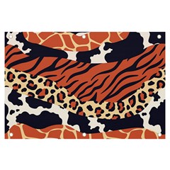 Mixed-animal-skin-print-safari-textures-mix-leopard-zebra-tiger-skins-patterns-luxury-animals-textur Banner And Sign 6  X 4  by uniart180623