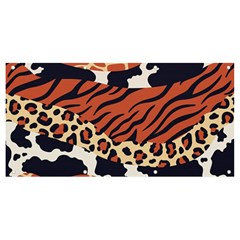 Mixed-animal-skin-print-safari-textures-mix-leopard-zebra-tiger-skins-patterns-luxury-animals-textur Banner And Sign 8  X 4  by uniart180623