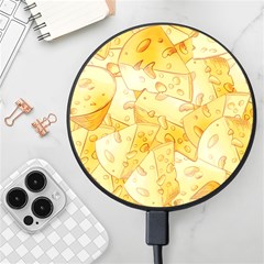 Cheese-slices-seamless-pattern-cartoon-style Wireless Fast Charger(black) by uniart180623