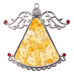 Cheese-slices-seamless-pattern-cartoon-style Metal Angel With Crystal Ornament