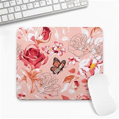 Beautiful-seamless-spring-pattern-with-roses-peony-orchid-succulents Large Mousepad by uniart180623