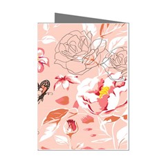 Beautiful-seamless-spring-pattern-with-roses-peony-orchid-succulents Mini Greeting Cards (pkg Of 8)