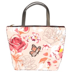 Beautiful-seamless-spring-pattern-with-roses-peony-orchid-succulents Bucket Bag by uniart180623