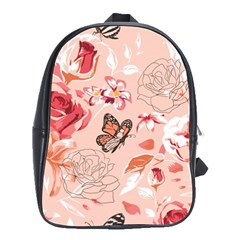 Beautiful-seamless-spring-pattern-with-roses-peony-orchid-succulents School Bag (large) by uniart180623