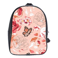 Beautiful-seamless-spring-pattern-with-roses-peony-orchid-succulents School Bag (xl) by uniart180623