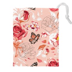 Beautiful-seamless-spring-pattern-with-roses-peony-orchid-succulents Drawstring Pouch (5xl) by uniart180623