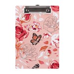 Beautiful-seamless-spring-pattern-with-roses-peony-orchid-succulents A5 Acrylic Clipboard Front