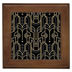 Art-deco-geometric-abstract-pattern-vector Framed Tile by uniart180623