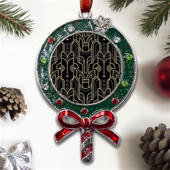 Art-deco-geometric-abstract-pattern-vector Metal X mas Lollipop With Crystal Ornament