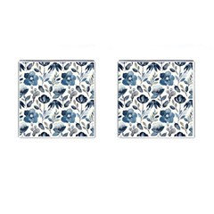 Indigo-watercolor-floral-seamless-pattern Cufflinks (square) by uniart180623