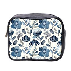 Indigo-watercolor-floral-seamless-pattern Mini Toiletries Bag (two Sides) by uniart180623