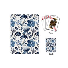 Indigo-watercolor-floral-seamless-pattern Playing Cards Single Design (mini) by uniart180623