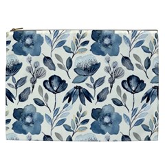 Indigo-watercolor-floral-seamless-pattern Cosmetic Bag (xxl) by uniart180623