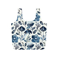 Indigo-watercolor-floral-seamless-pattern Full Print Recycle Bag (s) by uniart180623