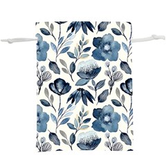 Indigo-watercolor-floral-seamless-pattern Lightweight Drawstring Pouch (xl) by uniart180623