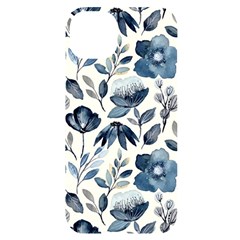 Indigo-watercolor-floral-seamless-pattern Iphone 14 Plus Black Uv Print Case by uniart180623