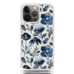 Indigo-watercolor-floral-seamless-pattern Iphone 13 Pro Tpu Uv Print Case by uniart180623