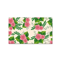 Cute-pink-flowers-with-leaves-pattern Sticker Rectangular (100 Pack) by uniart180623