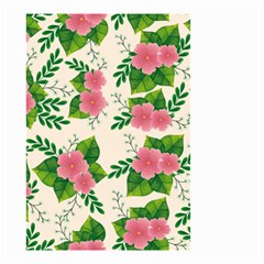 Cute-pink-flowers-with-leaves-pattern Small Garden Flag (two Sides) by uniart180623