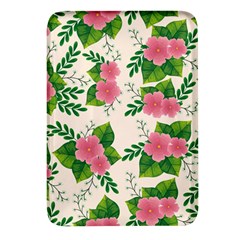 Cute-pink-flowers-with-leaves-pattern Rectangular Glass Fridge Magnet (4 Pack) by uniart180623