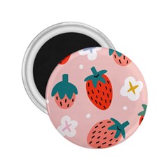 Strawberry-seamless-pattern 2 25  Magnets by uniart180623