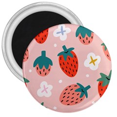 Strawberry-seamless-pattern 3  Magnets by uniart180623