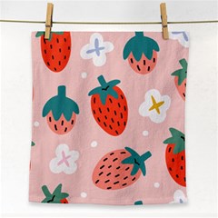 Strawberry-seamless-pattern Face Towel by uniart180623