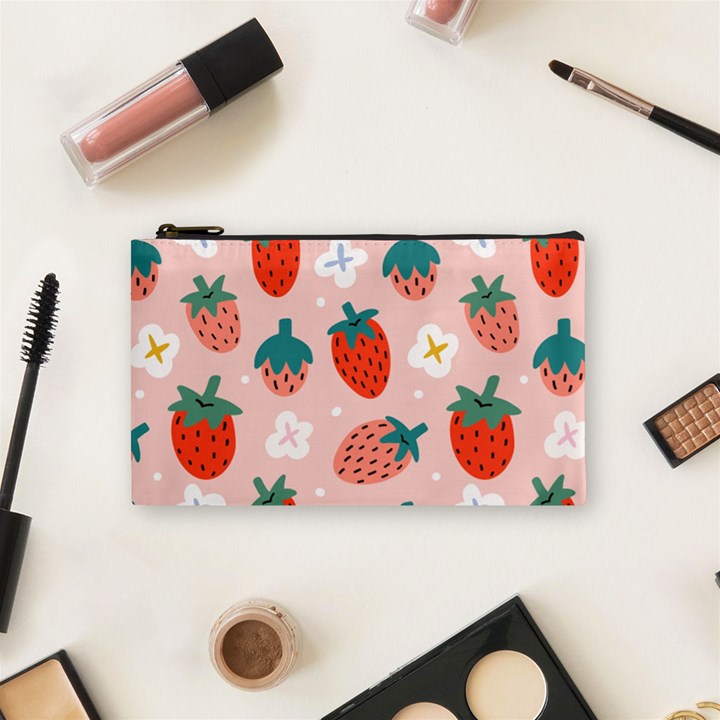 Strawberry-seamless-pattern Cosmetic Bag (Small)