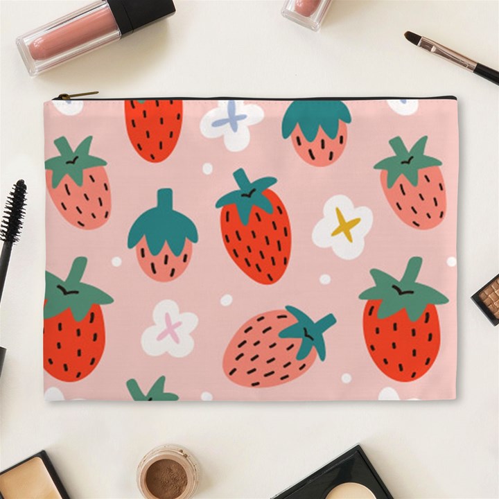 Strawberry-seamless-pattern Cosmetic Bag (XL)