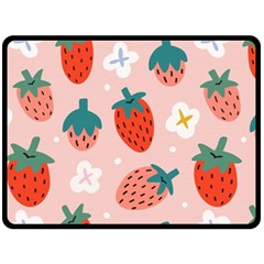 Strawberry-seamless-pattern Fleece Blanket (large) by uniart180623