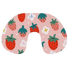 Strawberry-seamless-pattern Travel Neck Pillow by uniart180623