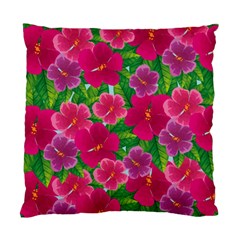 Background-cute-flowers-fuchsia-with-leaves Standard Cushion Case (one Side) by uniart180623