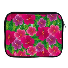 Background-cute-flowers-fuchsia-with-leaves Apple Ipad 2/3/4 Zipper Cases by uniart180623