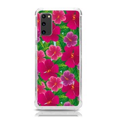 Background-cute-flowers-fuchsia-with-leaves Samsung Galaxy S20 6 2 Inch Tpu Uv Case by uniart180623