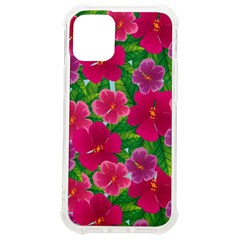 Background-cute-flowers-fuchsia-with-leaves Iphone 12 Mini Tpu Uv Print Case	 by uniart180623