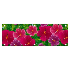 Background-cute-flowers-fuchsia-with-leaves Banner And Sign 6  X 2  by uniart180623