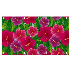 Background-cute-flowers-fuchsia-with-leaves Banner And Sign 7  X 4  by uniart180623