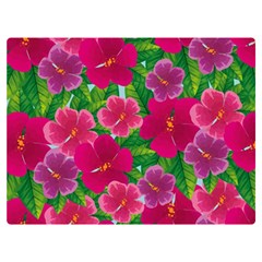 Background-cute-flowers-fuchsia-with-leaves Premium Plush Fleece Blanket (extra Small) by uniart180623