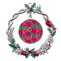 Background-cute-flowers-fuchsia-with-leaves Metal X mas Wreath Holly Leaf Ornament