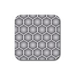 Halftone-tech-hexagons-seamless-pattern Rubber Coaster (Square) Front